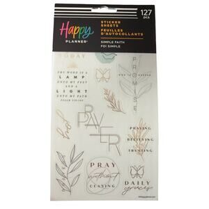 Happy Planner Simple Faith 127 Piece Sticker Sheet